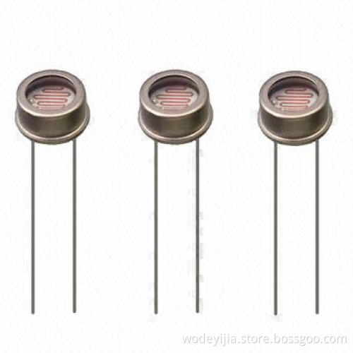 5mm Light Dependent Resistors, Coved with Metal Shell and 540mm Spectral Peak